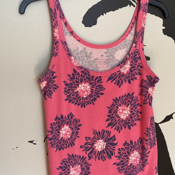 Vintage Banana Republic Pink/Blue Floral Tank Top - Size Large - Picture 2 of 6
